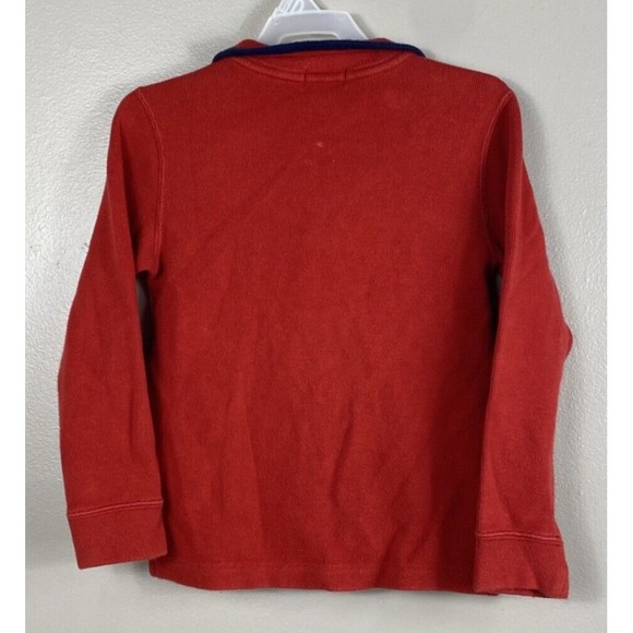 Polo Ralph Lauren Sweater Boy Small 7 Red Tight Knit Quarter Zip Mock Pullover - Picture 2 of 5